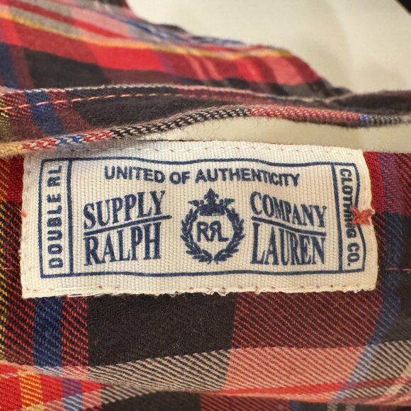 RRL Ralph Lauren Plaid Button-Down Shirt – Red Tartan Custom Fit, XXL - Picture 3 of 8
